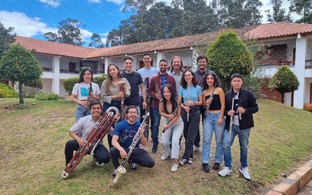 Taller preparatorio con la sección de maderas de la Filarmónica Joven de Colombia. Villa de Leyva 19- 23 de Julio